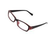 Burgundy Black Plastic Full Rim Clear Lens Plain Glasses for Woman