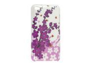 Plastic Foral Print Back Case Guard White for iPod Touch 4