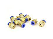 Unique Bargains 6mm Tube 1 4 BSP Male Thread Quick Connector Pneumatic Air Fittings 10 Pcs