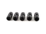 Black 12mm to 12mm Air Hose Tube Straight Quick Fitting Coupler 5 Pcs
