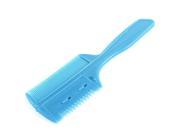 Unique Bargains Blue Plastic Double Sided Razor Blades Hair Cutter Trimmer Comb Barber Tool