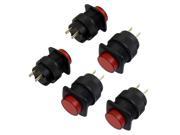 5 Pcs Red Button Latching Round Pushbutton Switch SPST AC 250V 3A