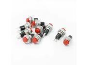 Unique Bargains 10 Pcs 3A 125V 1.5A 250VAC SPST Round Red Momentary Pushbutton Switch