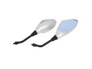 Pair Gray Palstic Shell Wide Angle Motorcycle Side Rearview Mirrors