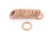 Unique Bargains 30PCS 16mm OD 10mm ID 1mm Thick Copper Washer Flat Ring Oil Brake Line Seal