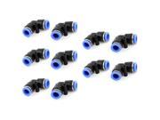 10 Pcs Pneumatic 10mm to 10mm Right Angle Quick Fittings Connector Adapters
