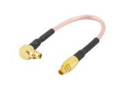 Unique Bargains MMCX Male to Right Angle Male Plug Pigtail Jumper Cable Cord RG178