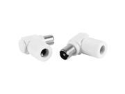 Unique Bargains 2 Pcs CATV TV PAL Male Plug Right Angle Coaxial Cable Connector Adapter