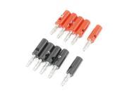 Unique Bargains 10 Pcs Red Black Cover Speaker 5mm Cable Banana Plugs Adapters