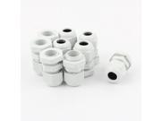 Unique Bargains 9 Pcs PG9 White Plastic 4mm 8mm Diameter Cable Glands Connectors Fasteners