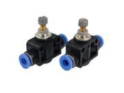 Unique Bargains 6mm One Touch Pneumatic Fitting Speed Controller 2 Pcs Bnvis
