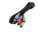 Unique Bargains Black 3 RCA Male to 3 RCA Male TV DVD VCD Audio Video AV Cable 2M 6.6Ft