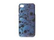 Unique Bargains Hard Plastic IMD Blue Skeletons Background Back Guard for iPhone 4 4G 4S
