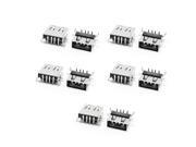 10Pcs Type A Female USB Jack 4 Pins Right Angle PCB Mounting Socket