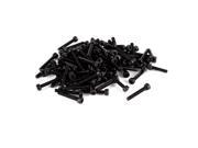 Unique Bargains 100 Pieces Stainless Steel Countersunk Hex Socket Knurled Screws M2.5x16mm Black