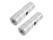 2 Pcs Aluminum Nonslip Bicycle Bike Front Rear Axle Foot Pegs Silver Tone