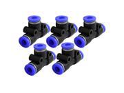 Air Pneumatic 6mm Connector Plastic Pipe Quick Fittings Jointer 5 Pieces