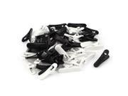 Unique Bargains Plastic Earphone Headphone Cable Wire Clip Nip Clamp Black White 50 Pcs