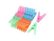 16 Pcs Household Plastic Nonslip Multipurpose Clothing Clothespins Clips Multicolour