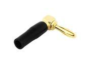 Unique Bargains Right Angle Speaker Adapter Gold Tone Metal 4mm Banana Jack Plug Connector Black