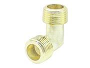 Unique Bargains Gold Tone Air Compressor Fittings Brass 3 8BSP Male Thread Elbow