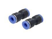 Unique Bargains 2 PCS One Touch Push In Round 6 mm to 6mm Fittings