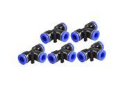 Unique Bargains 5x Air Pneumatic Tee Adapters 12mm to 12mm One Touch Fittings Connectors Gxpkm