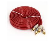 Unique Bargains Auto Car 4.5 Meter Length RCA Type Male to Male M M Audio Extension Cable Red