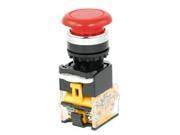 Unique Bargains AC 230V 6A AC 400V 4A NO NC DPST 22mm Dia Red Momentary Pushbutton Switch