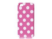 Unique Bargains White Polka Dot Dotted Fuchsia Soft Cover Case for Apple iPhone 5 5G 5th Gen