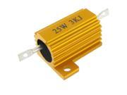 Chassis Mounted 25W 3K Ohm 5% Aluminum Housed Wirewound Resistor Gold Tone