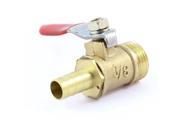 Unique Bargains Water Oil Gas Piping 16mm Diameter Male Thread to Hose Tail Full Bore Ball Valve