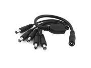 Unique Bargains DC 5.5x2.1mm 1 Female to 5 Male Splitter Connector CCTV Camera Power Cord Cable