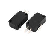 2Pcs SPDT 1NO 1NC Memontary Rectangle Black Micro Limit Switch AC250V 15A