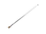 63cm Long 5 Sections Retractable AM FM Radio Antenna Silver Tone