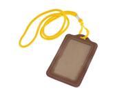 Coffee Color Lobster Clasp Nylon Strap Faux Leather Card Holder