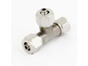 Unique Bargains 3mm x 4mm Tube T Shape 3 Way Push in Quick Connector Silver Tone Replacement