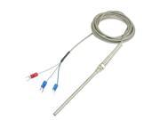 Liquid Measuring 100mm x 5mm PT100 Type Earth Thermocouple Probe 3 Meters