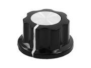 Unique Bargains Black Silver Tone 19mm Top Rotary Knob for 6mm Driver Shaft Potentiometer