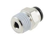Unique Bargains 12mm Thread to 6mm One Touch Connector Pneumatic Quick Fitting