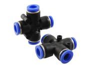 Unique Bargains 10mm to 10mm 4 Way Splitter Push in Connector Pneumatic Fittings 2pcs