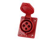 AC 380 415V 32A IEC309 2 3P E Industrial Socket Waterproof Connector Red