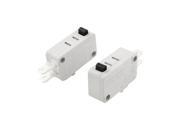 2Pcs SPDT 1NO 1NC Memontary Rectangle White Micro Limit Switch AC250V 15A
