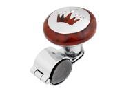 Unique Bargains Truck Brown Steering Wheel Knob Clamp Suicide Grip Spinner 2.4 Dia Silver Tone