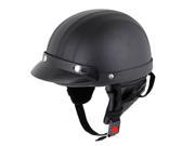 Unique Bargains Plastic Shell Foam Inner Motorcycle Skull Cap Half Safety Helmet Black