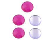 Unique Bargains 5 Pcs Plastic Round White Hot Pink Home Button Stickers for iPod Touch 5