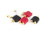 6 Pcs RCA Male to Double RCA Female M F Audio Adapter Connector