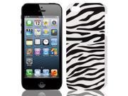 Zebra Stripe Print Hard TPU Back Case Cover Black White for Apple iPhone 5 5G 5S