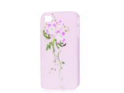 Unique Bargains Light Pink Rhinestone Floral Protective Hard Case Back Cover for iPhone 4 4G