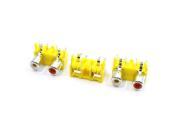 Unique Bargains 3Pcs Audio Video 2 RCA 3.5mm Female Socket Connector Jack Adapter Yellow